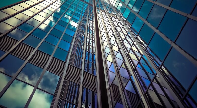 architecture, skyscraper, glass facades, modern, facade, sky, nature, building, düsseldorf, city, modern architecture, glass, modern building, glass front, windows, glass windows, reflection, exterior, perspective, office building, urban, high, downtown, low angle shot, structure, mirroring